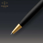 Load image into Gallery viewer, Personalized Parker Sonnet Ballpoint Pen – Matte Black Lacquer Gold Executive Gift