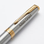 Load image into Gallery viewer, Personalized Parker Sonnet Ballpoint Pen, Engraved Stainless Steel Gold Trim, Executive Gift Box