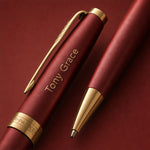 Load image into Gallery viewer, Personalized Parker Sonnet Ballpoint Pen – Red Lacquer with Gold Trim