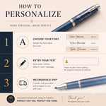 Load image into Gallery viewer, Personalized Parker IM Rollerball Pen – Blue Lacquer | Custom Engraved Gift | Luxury Parker Pen with Gift Box