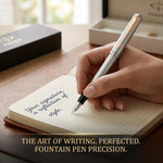 Load image into Gallery viewer, Personalized Parker Jotter Stainless Steel Fountain Pen, Engraved Luxury Gift, Custom Writer's Instrument