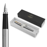 Load image into Gallery viewer, Personalized Parker Jotter Stainless Steel Fountain Pen, Engraved Luxury Gift, Custom Writer's Instrument