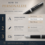 Load image into Gallery viewer, Parker IM Black Chrome Fountain Pen and Ballpoint Pen, Luxury Black Pen Set Gift Box