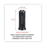 Load image into Gallery viewer, Mini Tower Ceramic Heater, 1,500 W, 7.37 X 7.37 X 17.37, Black