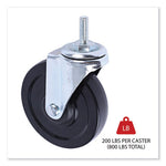 Load image into Gallery viewer, Optional Casters For Wire Shelving, Grip Ring Type K Stem, 4" Wheel, Black/silver, 4/set (2 Locking)