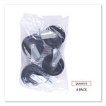 Load image into Gallery viewer, Optional Casters For Wire Shelving, Grip Ring Type K Stem, 4" Wheel, Black/silver, 4/set (2 Locking)