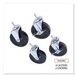 Load image into Gallery viewer, Optional Casters For Wire Shelving, Grip Ring Type K Stem, 4" Wheel, Black/silver, 4/set (2 Locking)