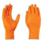 Load image into Gallery viewer, Heavy-duty Industrial Nitrile Gloves, Powder-free, 8 Mil, Medium, Orange, 100 Gloves/box, 10 Boxes/carton