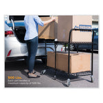 Load image into Gallery viewer, Stowaway Folding Carts, Metal, 2 Shelves, 250 Lb Capacity, 35" X 37.25" X 22", Black