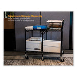 Load image into Gallery viewer, Stowaway Folding Carts, Metal, 2 Shelves, 250 Lb Capacity, 35" X 37.25" X 22", Black