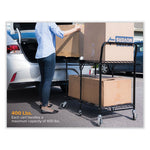 Load image into Gallery viewer, Stowaway Folding Carts, Metal, 2 Shelves, 250 Lb Capacity, 29.63" X 37.25" X 18", Black
