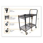 Load image into Gallery viewer, Stowaway Folding Carts, Metal, 2 Shelves, 250 Lb Capacity, 29.63" X 37.25" X 18", Black