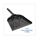 Load image into Gallery viewer, Metal Dust Pan, 12 X 14, 2" Handle, 20-gauge Steel, Black, 12/carton