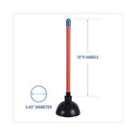 Load image into Gallery viewer, Toilet Plunger, 18" Plastic Handle, 5.63" Dia, Red/black