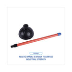 Load image into Gallery viewer, Toilet Plunger, 18" Plastic Handle, 5.63" Dia, Red/black, 6/carton