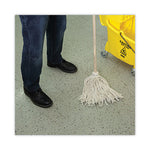 Load image into Gallery viewer, Handle/deck Mops, #12 White Cotton Head, 48" Natural Wood Handle, 6/pack
