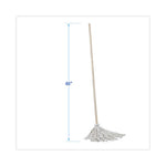 Load image into Gallery viewer, Handle/deck Mops, #12 White Cotton Head, 48" Natural Wood Handle, 6/pack