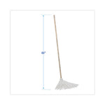 Load image into Gallery viewer, Handle/deck Mops, #12 White Rayon Head, 48" Natural Wood Handle, 6/pack