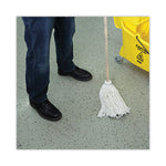 Load image into Gallery viewer, Handle/deck Mops, #12 White Rayon Head, 48" Natural Wood Handle, 6/pack