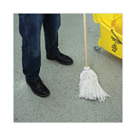 Load image into Gallery viewer, Handle/deck Mops, #16 White Rayon Head, 48" Natural Wood Handle