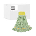 Load image into Gallery viewer, Ecomop Looped-end Mop Head, Recycled Fibers, Large Size, Green, 12/carton