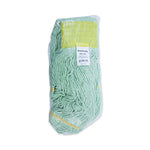 Load image into Gallery viewer, Ecomop Looped-end Mop Head, Recycled Fibers, Large Size, Green, 12/carton