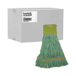 Load image into Gallery viewer, Ecomop Looped-end Mop Head, Recycled Fibers, Medium Size, Green, 12/carton