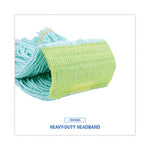 Load image into Gallery viewer, Ecomop Looped-end Mop Head, Recycled Fibers, Medium Size, Green, 12/carton