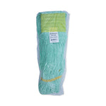 Load image into Gallery viewer, Ecomop Looped-end Mop Head, Recycled Fibers, Medium Size, Green, 12/carton