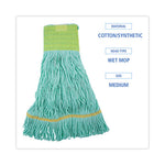 Load image into Gallery viewer, Ecomop Looped-end Mop Head, Recycled Fibers, Medium Size, Green