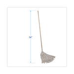 Load image into Gallery viewer, Handle/deck Mops, #24 White Cotton Head, 54" Natural Wood Handle, 6/pack