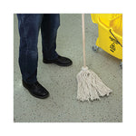 Load image into Gallery viewer, Handle/deck Mops, #24 White Cotton Head, 54" Natural Wood Handle, 6/pack