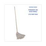 Load image into Gallery viewer, Handle/deck Mops, #24 White Cotton Head, 54" Natural Wood Handle, 6/pack