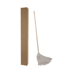 Load image into Gallery viewer, Handle/deck Mops, #24 White Cotton Head, 54" Natural Wood Handle, 6/pack