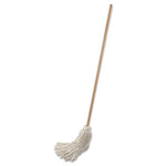 Load image into Gallery viewer, Handle/deck Mop, #32 White Cotton Head, 54" Natural Wood Handle, 6/pack
