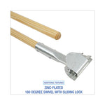 Load image into Gallery viewer, Clip-on Dust Mop Handle, Lacquered Wood, Swivel Head, 1" Dia X 60", Natural
