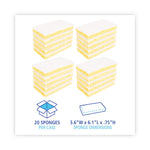 Load image into Gallery viewer, Scrubbing Sponge, Light Duty, 3.6 X 6.1, 0.7" Thick, Yellow/white, Individually Wrapped, 20/carton