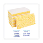 Load image into Gallery viewer, Scrubbing Sponge, Light Duty, 3.6 X 6.1, 0.7" Thick, Yellow/white, Individually Wrapped, 20/carton
