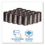 Load image into Gallery viewer, Low-density Waste Can Liners, 4 Gal, 0.35 Mil, 17" X 17", Black, 50 Bags/roll, 20 Rolls/carton
