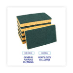 Load image into Gallery viewer, Scrubbing Sponge, Medium Duty, 3.6 X 6.1, 0.75" Thick, Yellow/green, Individually Wrapped, 20/carton