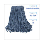 Load image into Gallery viewer, Mop Head, Standard Head, Cotton/synthetic Fiber, Cut-end, #20, Blue, 12/carton