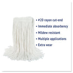 Load image into Gallery viewer, Cut-end Wet Mop Head, Rayon, No. 20, White