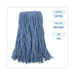 Load image into Gallery viewer, Mop Head, Standard Head, Cotton/synthetic Fiber, Cut-end, #24, Blue, 12/carton