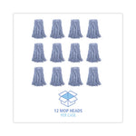 Load image into Gallery viewer, Mop Head, Standard Head, Cotton/synthetic Fiber, Cut-end, #24, Blue, 12/carton