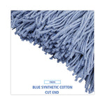 Load image into Gallery viewer, Mop Head, Standard Head, Cotton/synthetic Fiber, Cut-end, #24, Blue, 12/carton