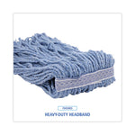Load image into Gallery viewer, Mop Head, Standard Head, Cotton/synthetic Fiber, Cut-end, #24, Blue, 12/carton