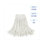 Load image into Gallery viewer, Cut-end Wet Mop Head, Cotton, No. 24, White 12/carton