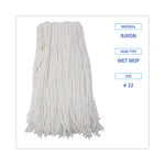 Load image into Gallery viewer, Cut-end Wet Mop Head, Rayon, No. 32, White, 12/carton
