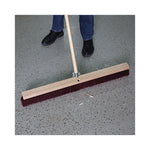 Load image into Gallery viewer, Floor Brush Head, 3.25" Maroon Stiff Polypropylene Bristles, 36" Brush