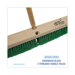 Load image into Gallery viewer, Floor Broom Head, 3" Green Flagged Recycled Pet Plastic Bristles, 24" Brush